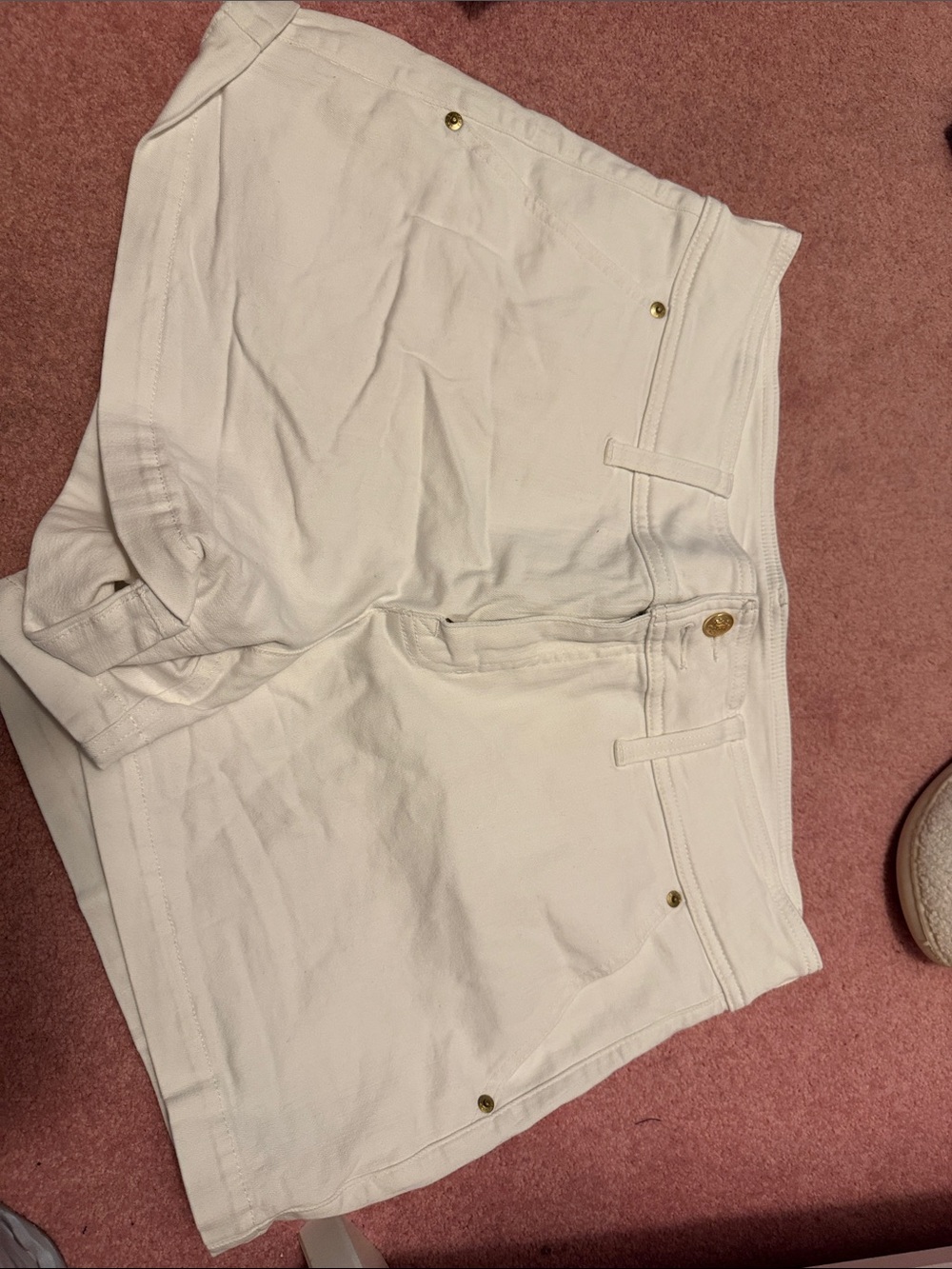 J. Crew White Denim Casual Shorts with Gold Hardware